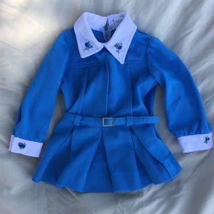 Vintage blue polyester Alyssa brand peplum top